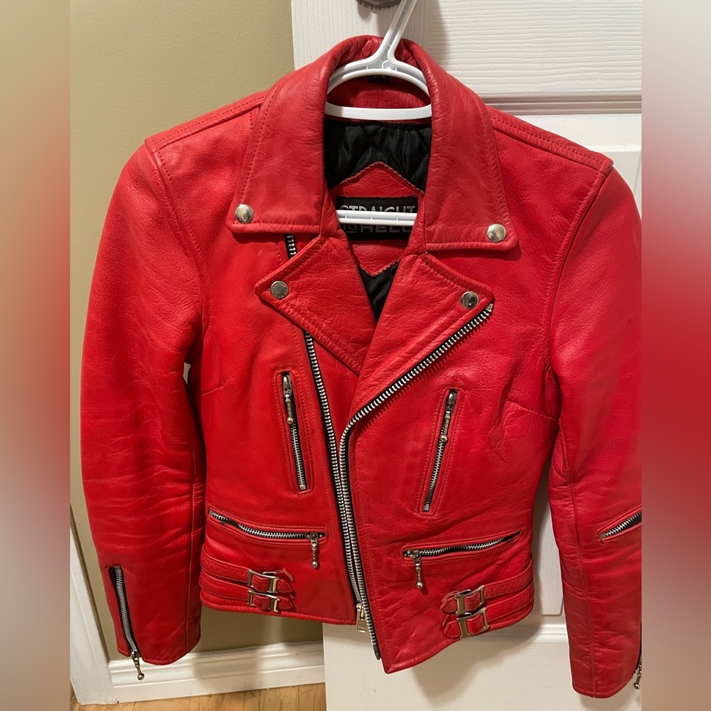 Straight to Hell Real Leather Jacket XS Womens